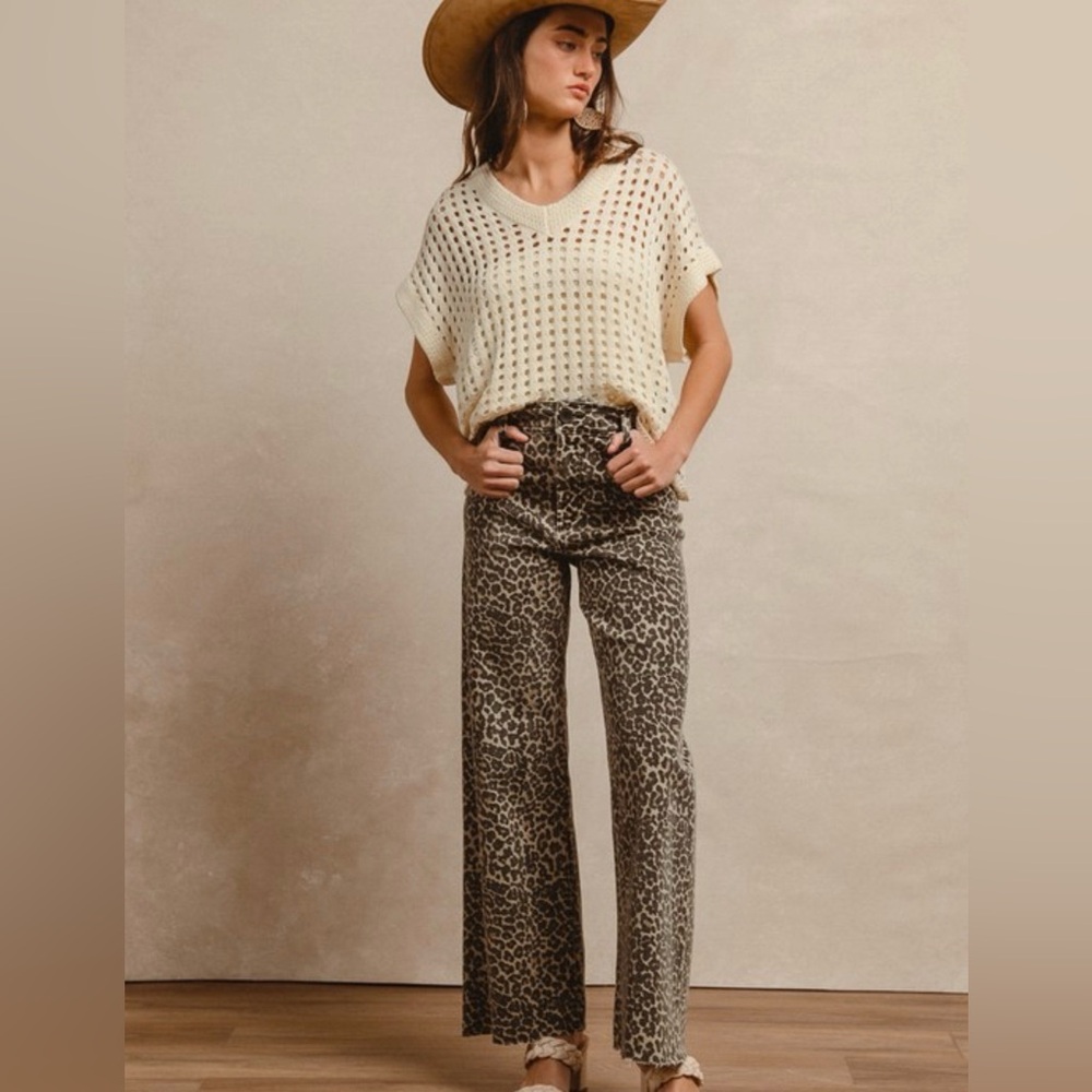 BiBi Animal Print High Rise Jeans - Picture 2 of 2